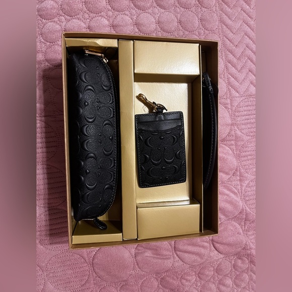 Coach Anna Foldover Clutch Crossbody And Card Case Set Signature CR982 - Picture 3 of 12